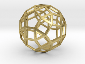 rhombicosidodecahedron wireframe in Natural Brass