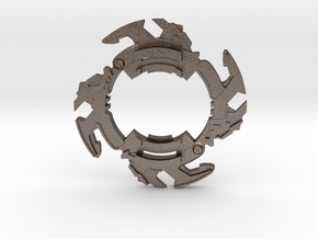 Wolborg 1 attack ring (Reverse Wolf) in Polished Bronzed-Silver Steel