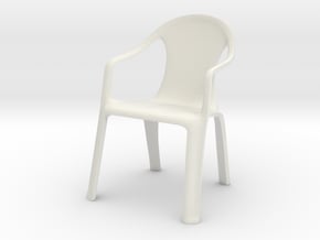 Plastic Chair 01 . 1:24 Scale in White Natural Versatile Plastic
