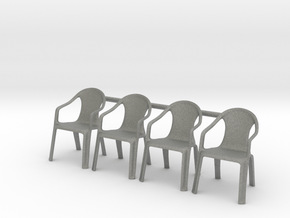 Plastic Chair 01 . 1:35 Scale in Gray PA12