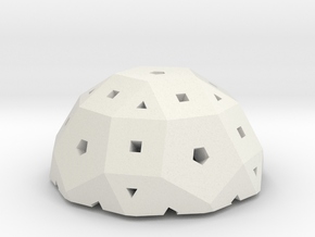 Rhombicosidodecahedron half in White Natural Versatile Plastic