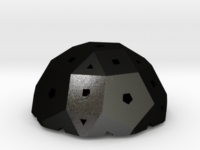 Rhombicosidodecahedron half in Matte Black Steel