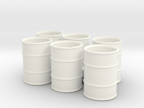 S Scale Bio Hazard Barrells in White Processed Versatile Plastic