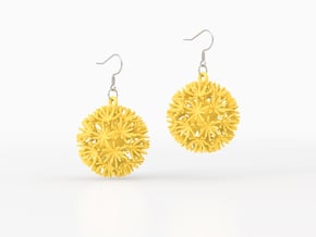 DANDELION NYLON earrings or pendant top in Yellow Processed Versatile Plastic