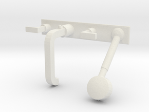Bathtub tap with shower head, 1:12 and 1:24 in White Natural Versatile Plastic: 1:24