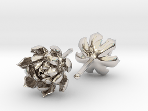 Echeveria Succulent Earrings in Platinum