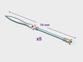 5x XXL Energy Spear: Lagavullun 76mm in Tan Fine Detail Plastic