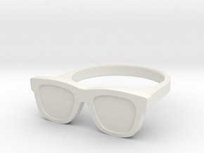 Glasses Ring in White Natural Versatile Plastic: 8 / 56.75