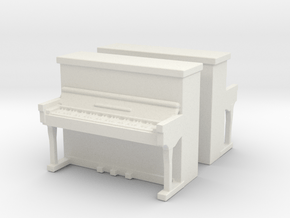 Piano (x2) 1/76 in White Natural Versatile Plastic