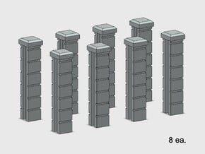 Rod Iron Fence - Splice Columns in Tan Fine Detail Plastic