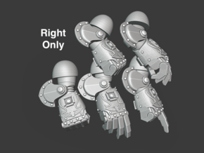 5x Ornate - Right-handed Energy Fists [Group 1] in Gray Fine Detail Plastic
