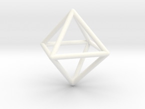 Simple Wireframed Octahedron in White Processed Versatile Plastic