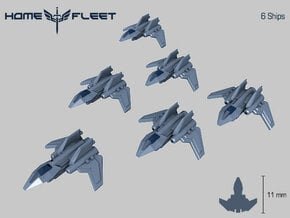 HOMEFLEET Interceptor - 6 Fighters in Smooth Fine Detail Plastic