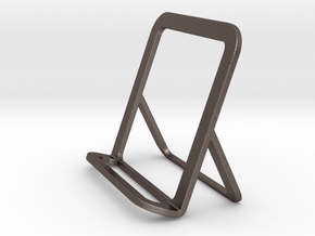 Cell Phone Smart Phone Stand Holder Android Iphone in Polished Bronzed Silver Steel