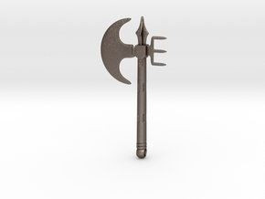 CREEPER Ax Pendant ⛧VIL⛧ in Polished Bronzed-Silver Steel: Large