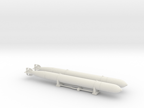1/20 DKM Schnellboot Torpedo Mounted Set in White Natural Versatile Plastic