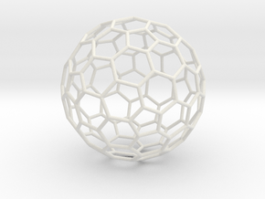 Goldberg Polyhedron[2,1] in White Natural Versatile Plastic