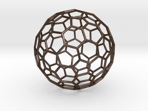 Goldberg Polyhedron[2,1] in Polished Bronze Steel