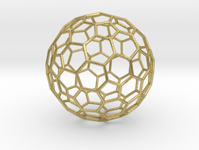 Goldberg Polyhedron[2,1] in Natural Brass
