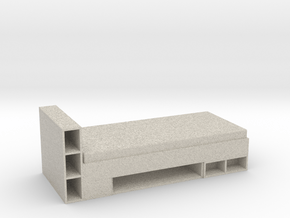 Modern Miniature 1:48 Bed in Natural Sandstone: 1:48 - O