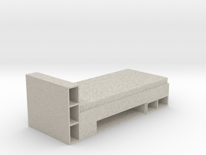 Modern Miniature 1:24 Bed in Natural Sandstone: 1:24