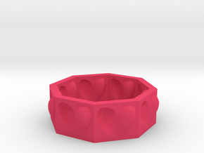 Half Hearted Ring ... a ring with a twist  in Pink Processed Versatile Plastic