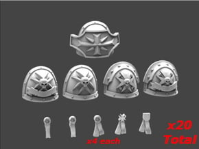 Templar Shoulderpad Sprue 9 in Tan Fine Detail Plastic