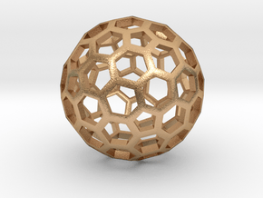 Goldberg Polyhedron [2,1] flat faces in Natural Bronze