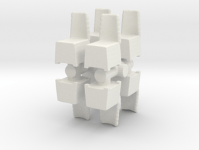 Modern Plastic Chair (x8) 1/100 in White Natural Versatile Plastic