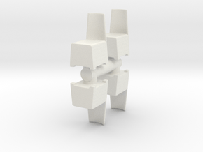 Modern Plastic Chair (x4) 1/56 in White Natural Versatile Plastic