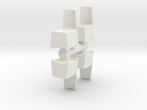 Modern Plastic Chair (x4) 1/48 in White Natural Versatile Plastic