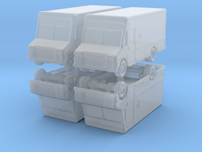 UPS Delivery Van (x4) 1/400 in Smooth Fine Detail Plastic