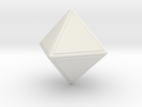 0845 Octahedron (Faces&full color, 5 cm) in White Natural Versatile Plastic