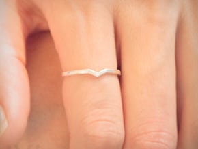 Minimalist Chevron Stacking Ring - Girls Ring Size in Natural Silver