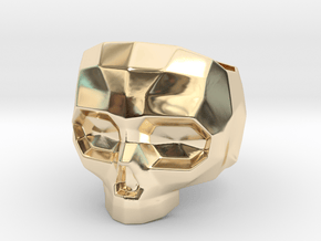 Lapidated Skull - Size 10 (inner diameter = 19.76  in 14K Yellow Gold