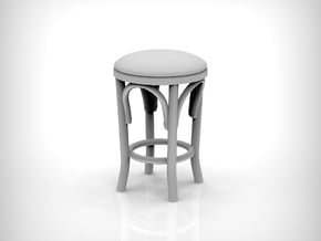 Stool 02. 1:24 Scale x4 Units in Tan Fine Detail Plastic