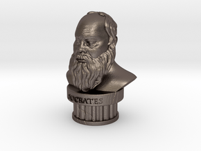 Socrates Bust in Polished Bronzed Silver Steel