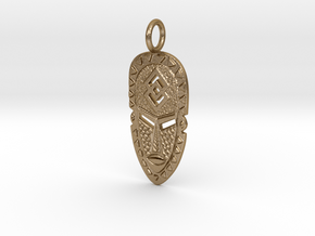 Fearless Warrior African Mask in Polished Gold Steel