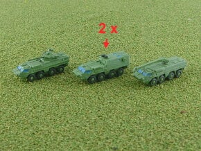 Ukranian APC BTR-4 Company Command Group 1/285 6mm in Smooth Fine Detail Plastic