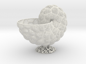Nautilus Vase (small version) in White Natural Versatile Plastic