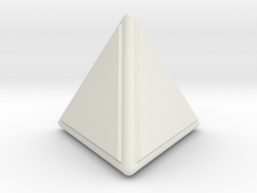0846 Tetrahedron (Faces & full color, 5 cm) in White Natural Versatile Plastic