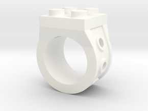 Brick 4 Stud Ring Type 2 - Size 5  in White Processed Versatile Plastic