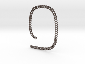 Curb chain necklace 21 inch 8 mm  in Polished Bronzed Silver Steel