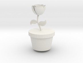 Flower Pot (LARGE) in White Natural Versatile Plastic