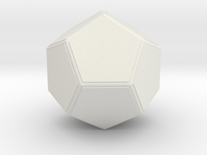 0847 Dodecahedron (Faces & full color, 5 cm) in White Natural Versatile Plastic