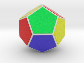0847 Dodecahedron (Faces & full color, 5 cm) in Natural Full Color Sandstone