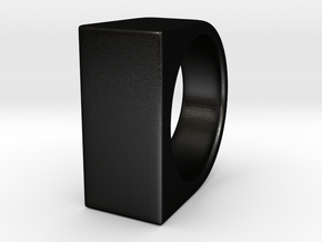 Signe Unique V - US 6  - Signet Ring in Matte Black Steel