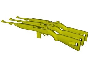 1/24 scale Springfield M-1 Carbine rifles x 3 in Clear Ultra Fine Detail Plastic