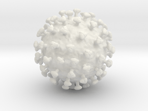 Coronavirus in White Natural Versatile Plastic