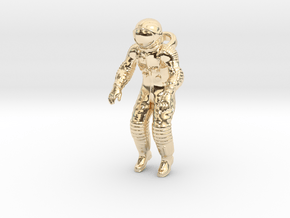 Floating Cosmonaut / Astronaut (40mm) in 14K Yellow Gold